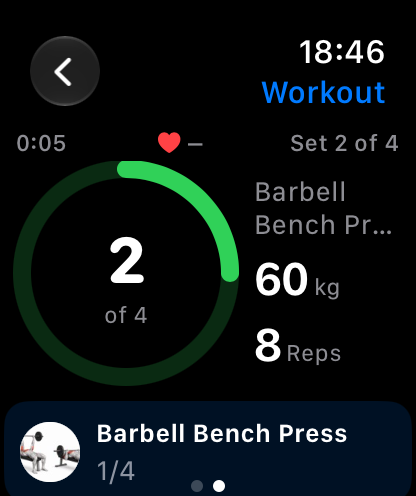A set on the Apple Watch